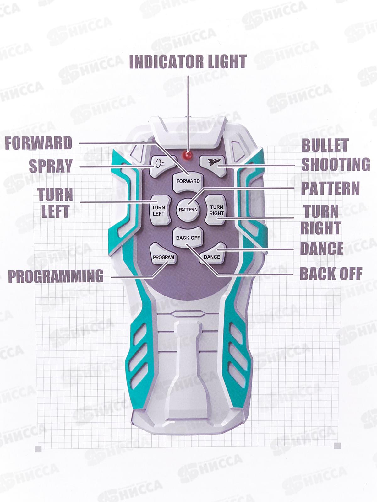 Робот №606-37 звук, свет, пар, коробка 27,5*13,5*27,5
