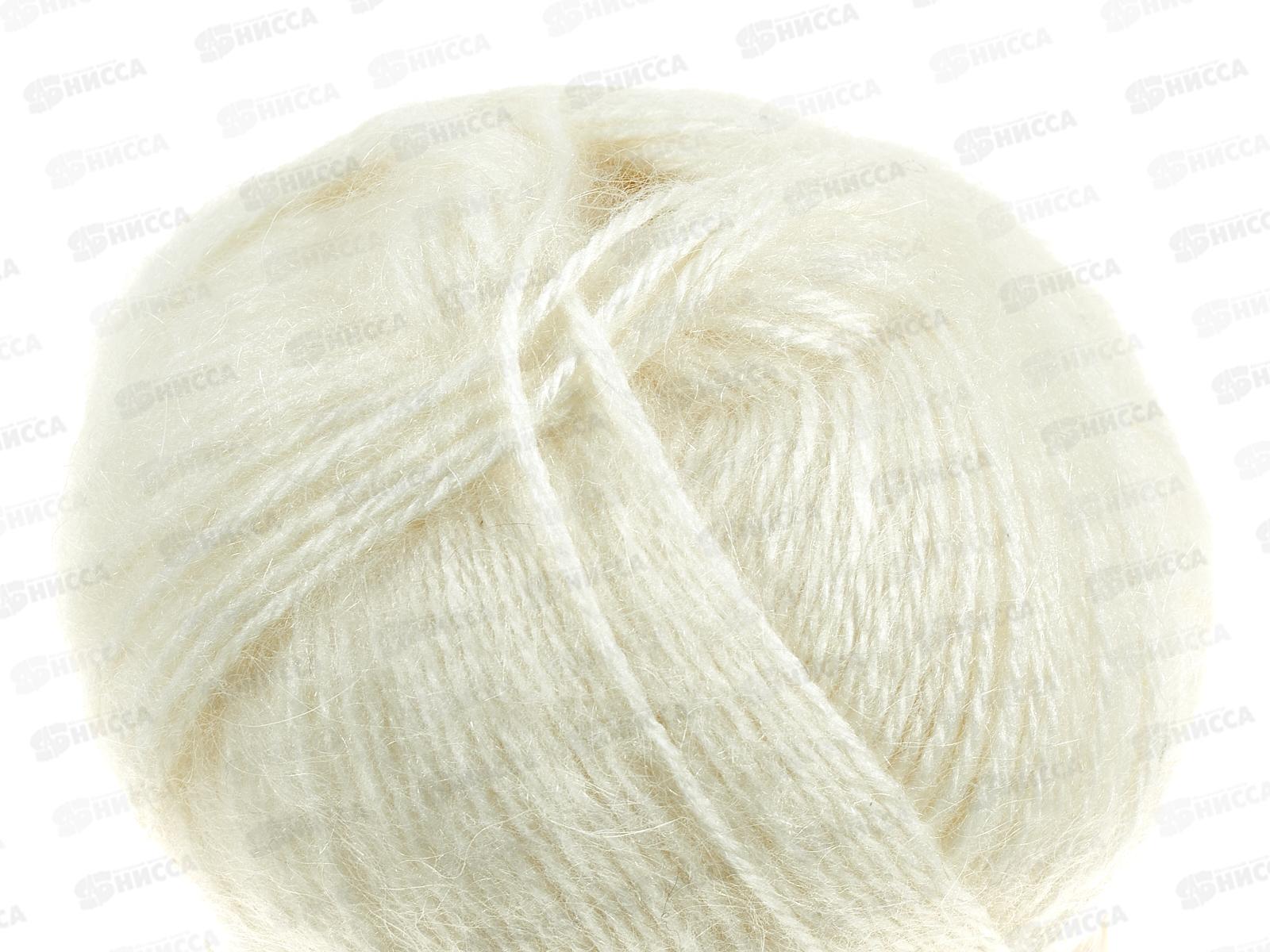 Пряжа Ангара Белый 205  мохер 35% акрил 50% шерсть 15% 100гр