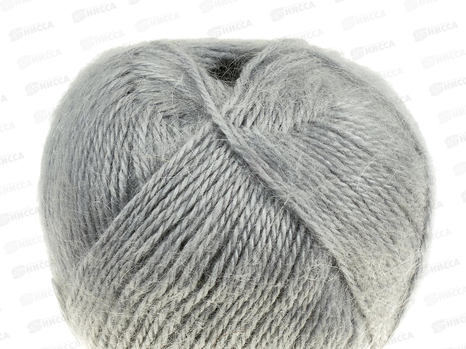 Пряжа Ангара Серебристый 008  мохер 35% акрил 50% шерсть 15% 100гр