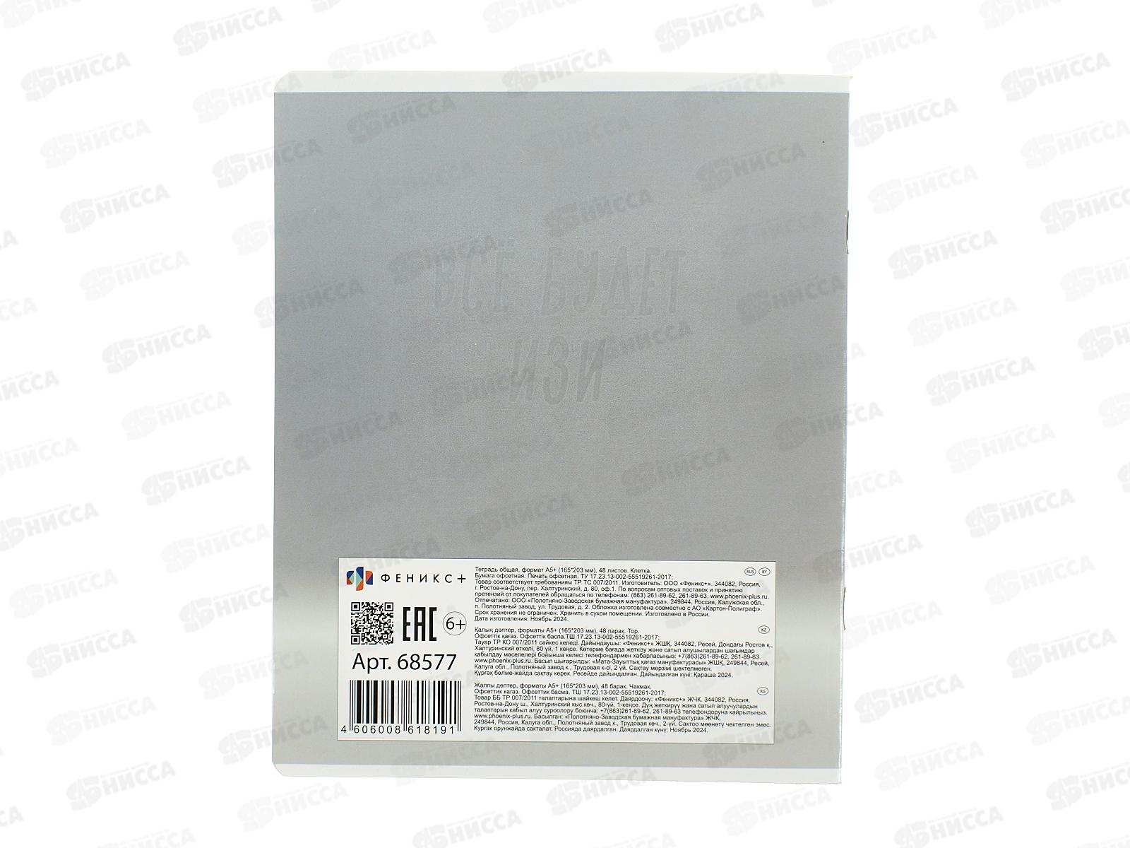 Тетрадь 48л кл. ФЕН Кот с телефоном. 68577 *5/50