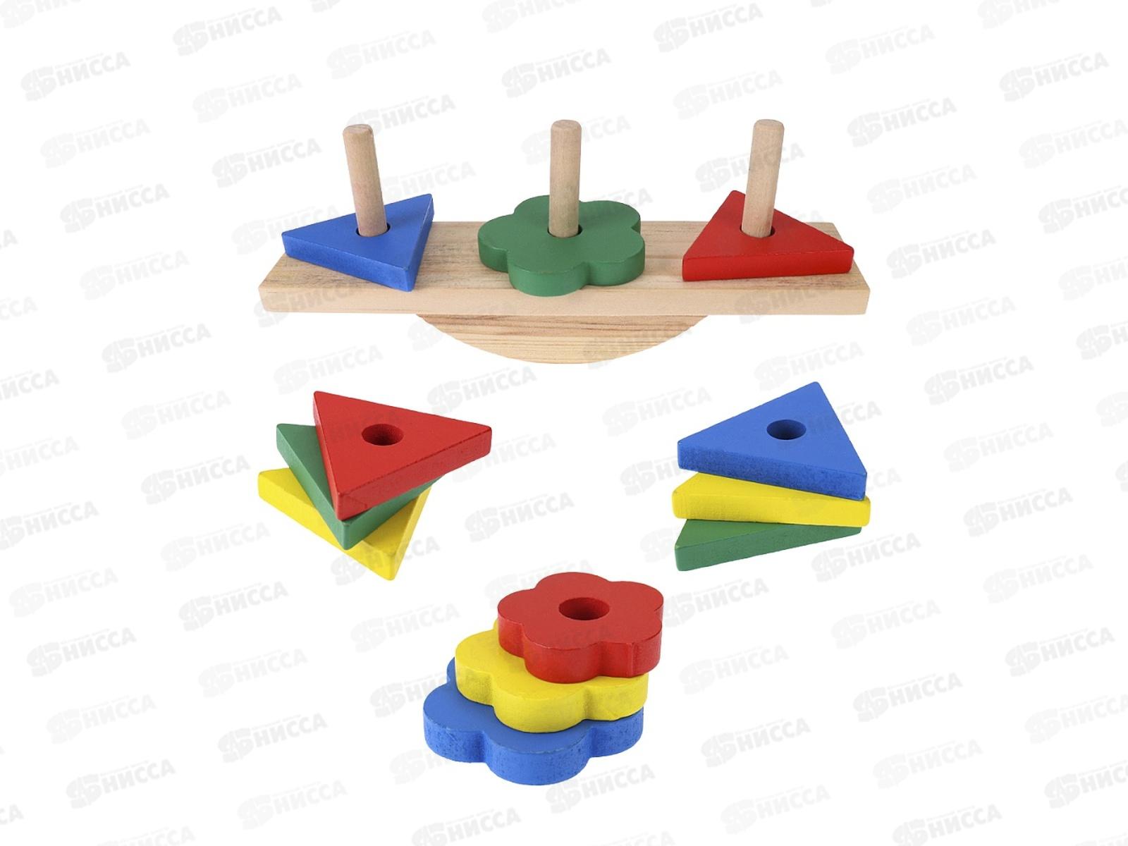 Деревянная игрушка. Пирамидка &quotФормы и баланс&quot, ИД-1047 в коробке