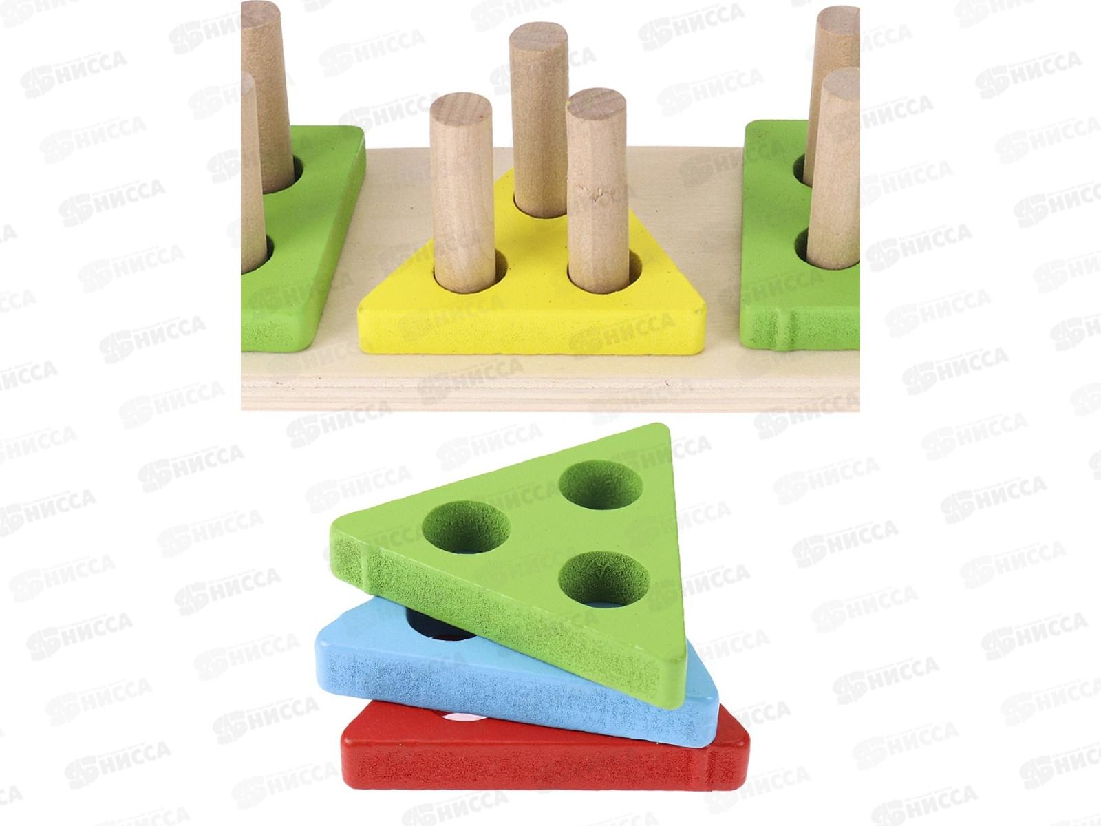 Деревянная игрушка. Пирамидка &quotФормы и счет&quot, ИД-2115 в коробке