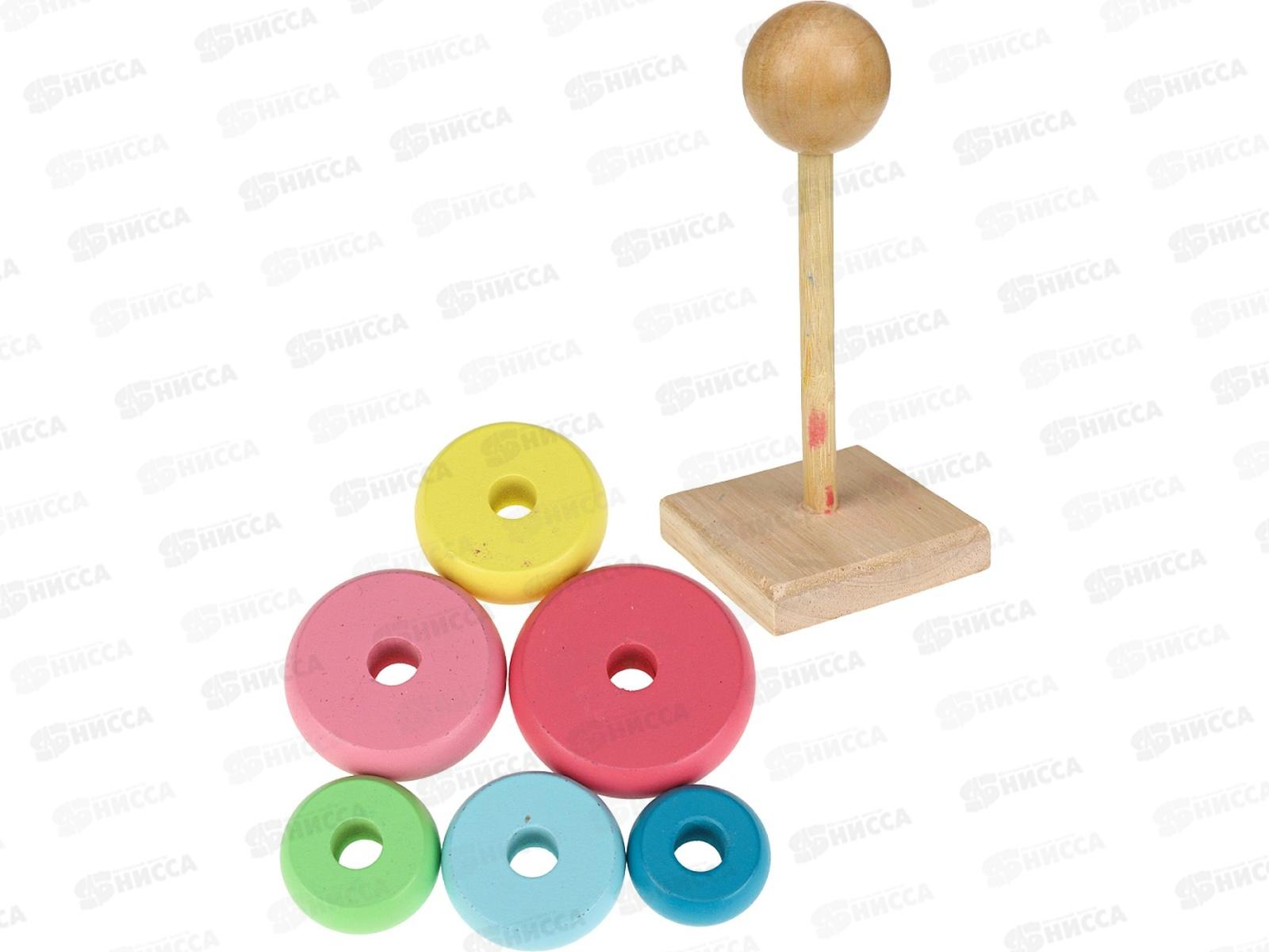 Деревянная игрушка. Пирамидка (14х6х6см), И-4021