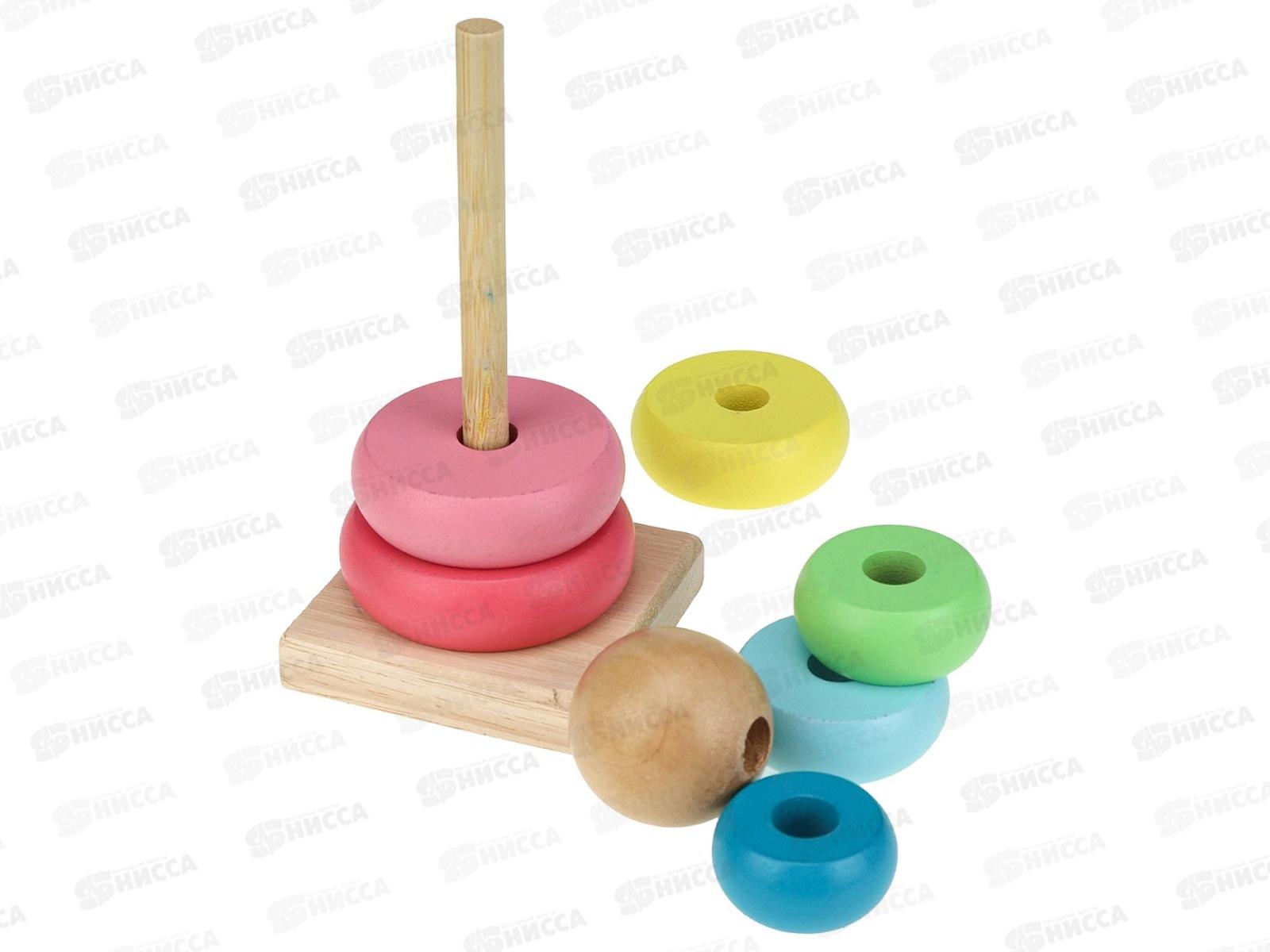 Деревянная игрушка. Пирамидка (14х6х6см), И-4021