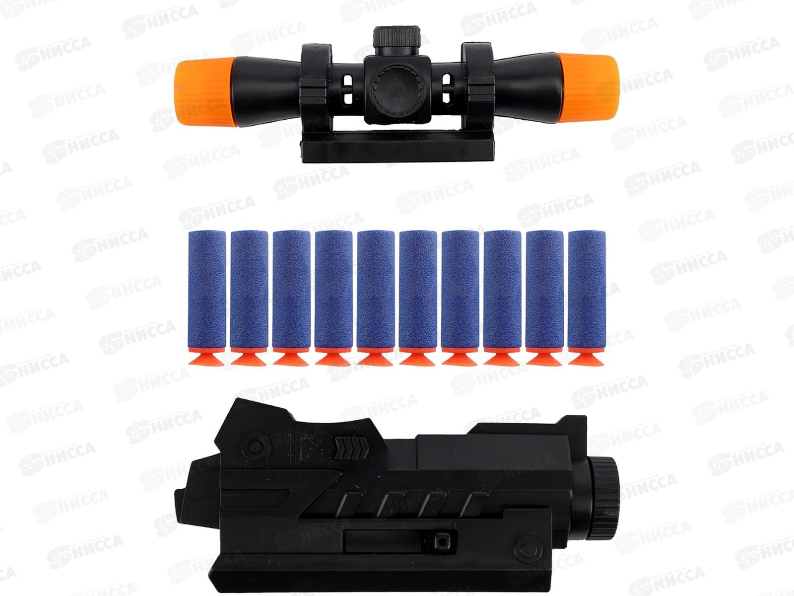 Автомат 3102368 (35х3,5х16см) 10 софт-патронов, черный, в пакете