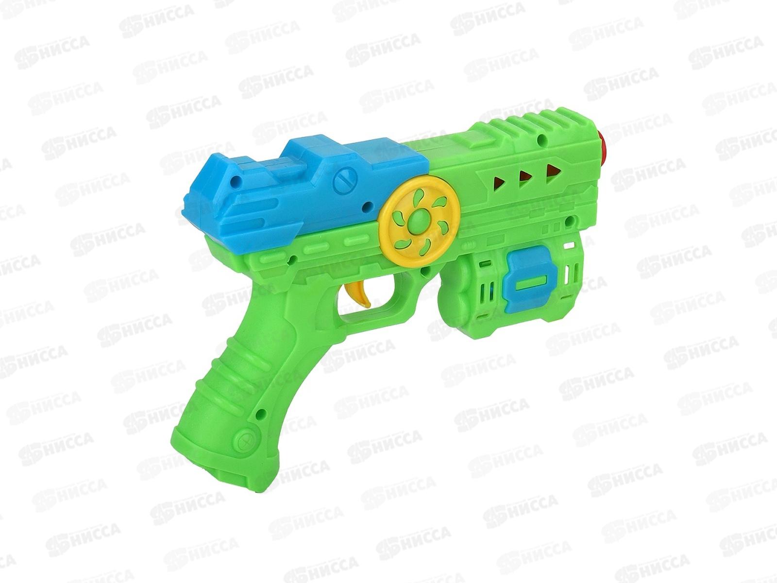 Пистолет 3104095, 3 софт-патрона, зеленый, в пакете