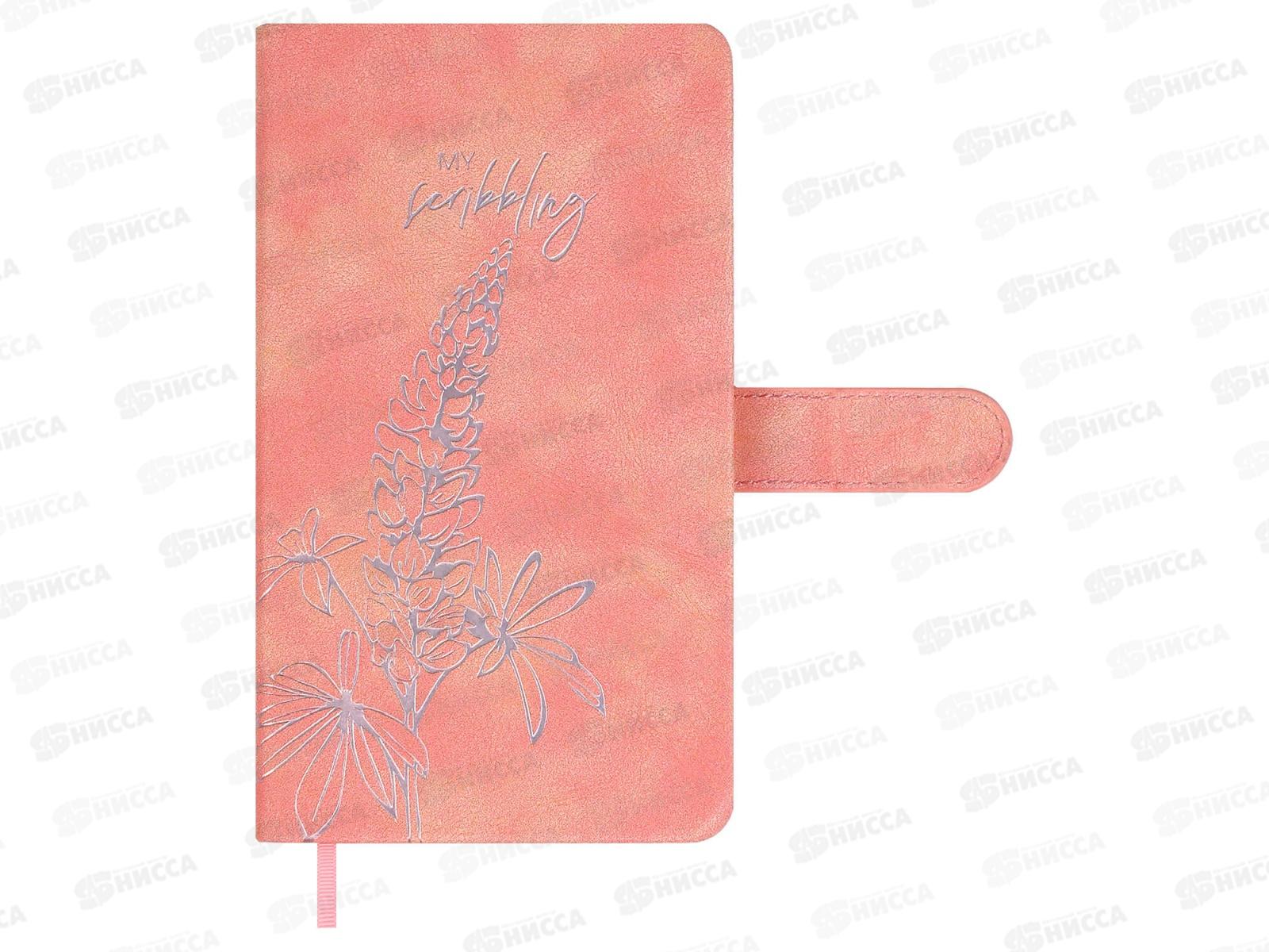 Ежедневник ФЕН 120л. А6+ Тиволи розовый .недат. кожзам 70677 *10