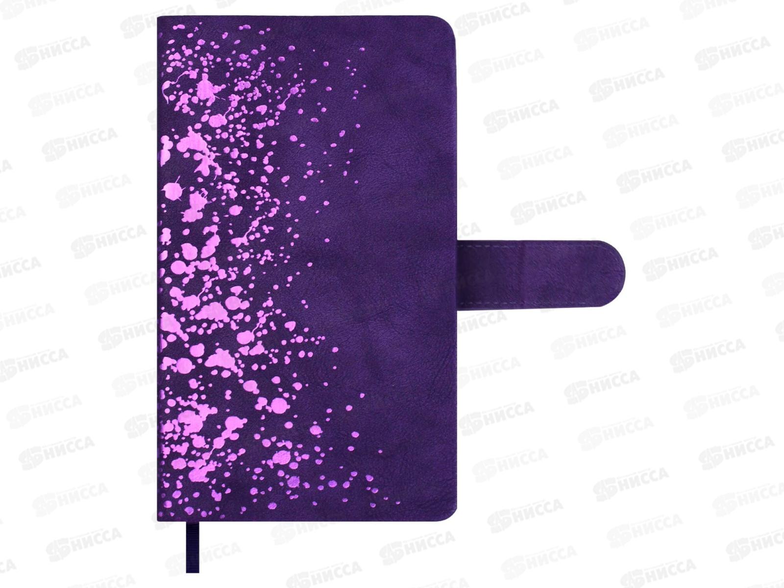 Ежедневник ФЕН 120л. А6+ Тиволи фиолетовый .недат. кожзам 70678 *10