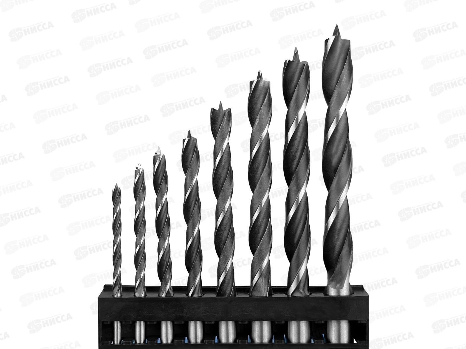 Набор сверл по дереву 8 предметов (3, 4, 5, 6, 7, 8, 9, 10мм), 0089-8   *12