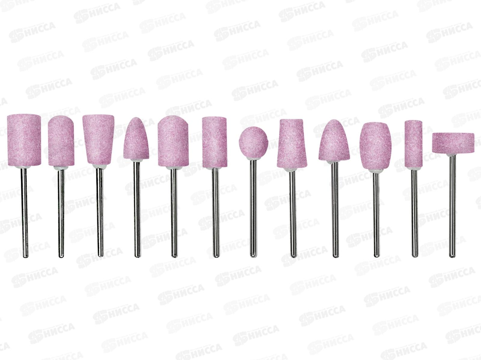 Набор шарошек абразивных для гравера 12 штук в пенале, 0987-5-12    *250