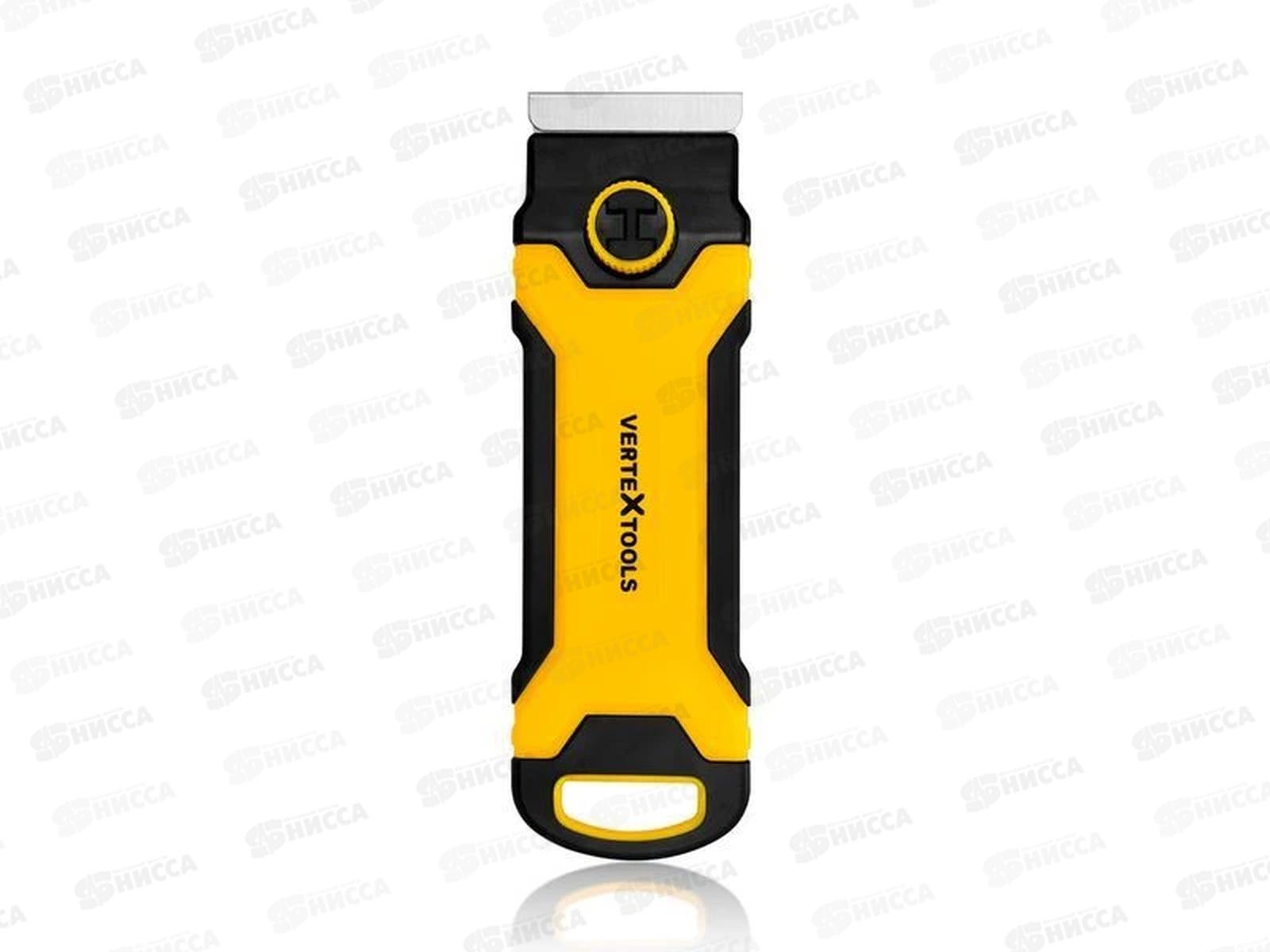 Скребок универсальный Vertextools Profi механизм быстрой замены, TPR/ABS, комплект 5 лезвия, 0029-18-5   *12