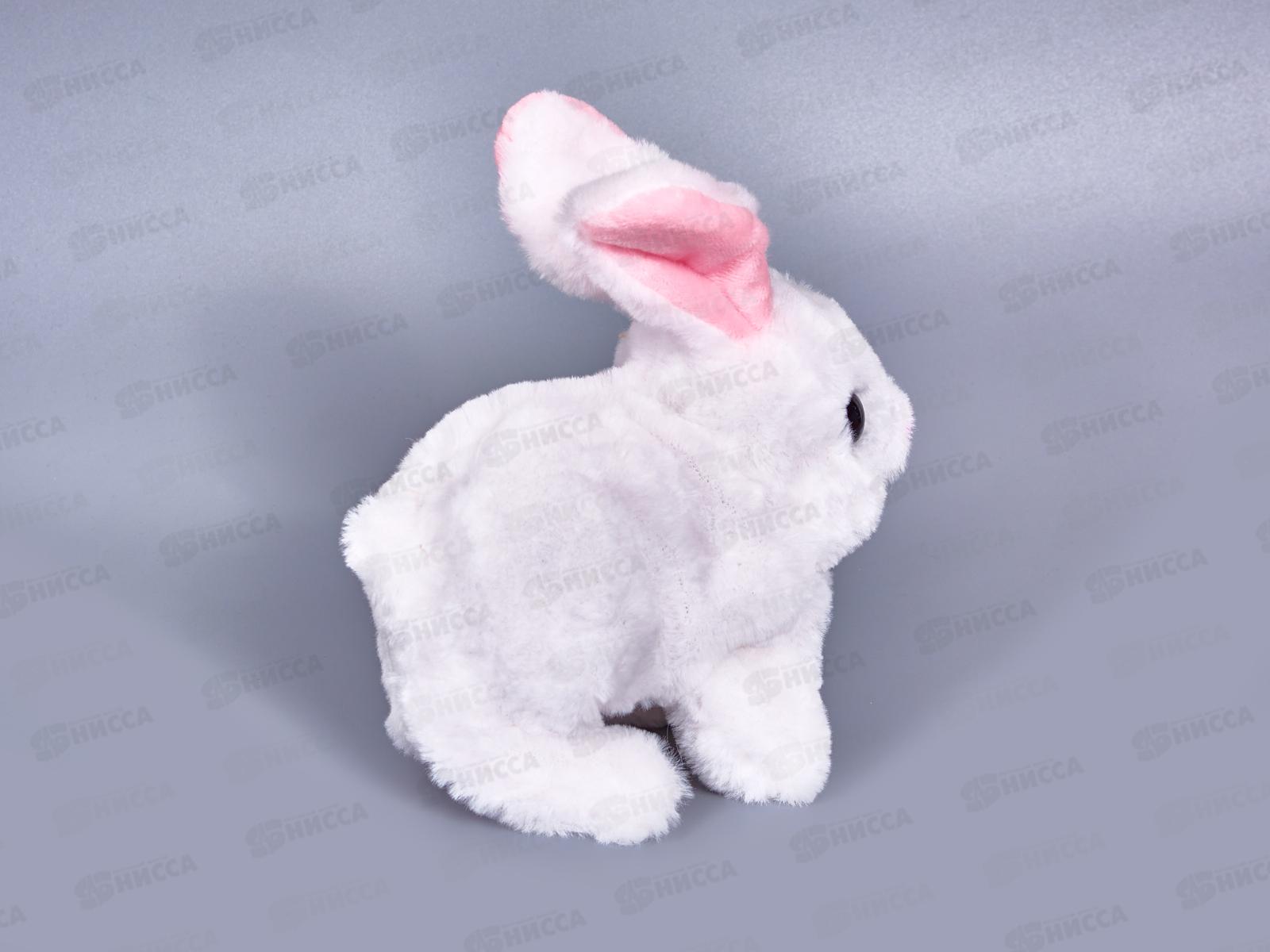 Зайчик мягкий на бат. 3108502 с аксессуарами, 3 вида, 22*20*14см