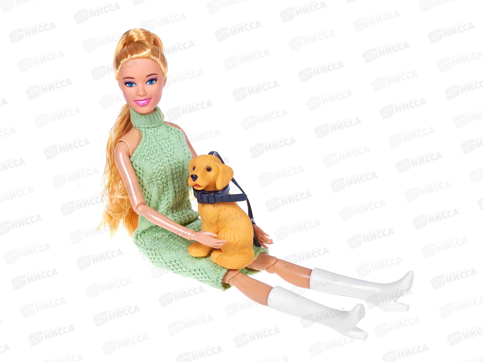 Кукла 3036463 с питомцем, ручки и ножки шарнирные, 2в в/к 10,5*5*32см