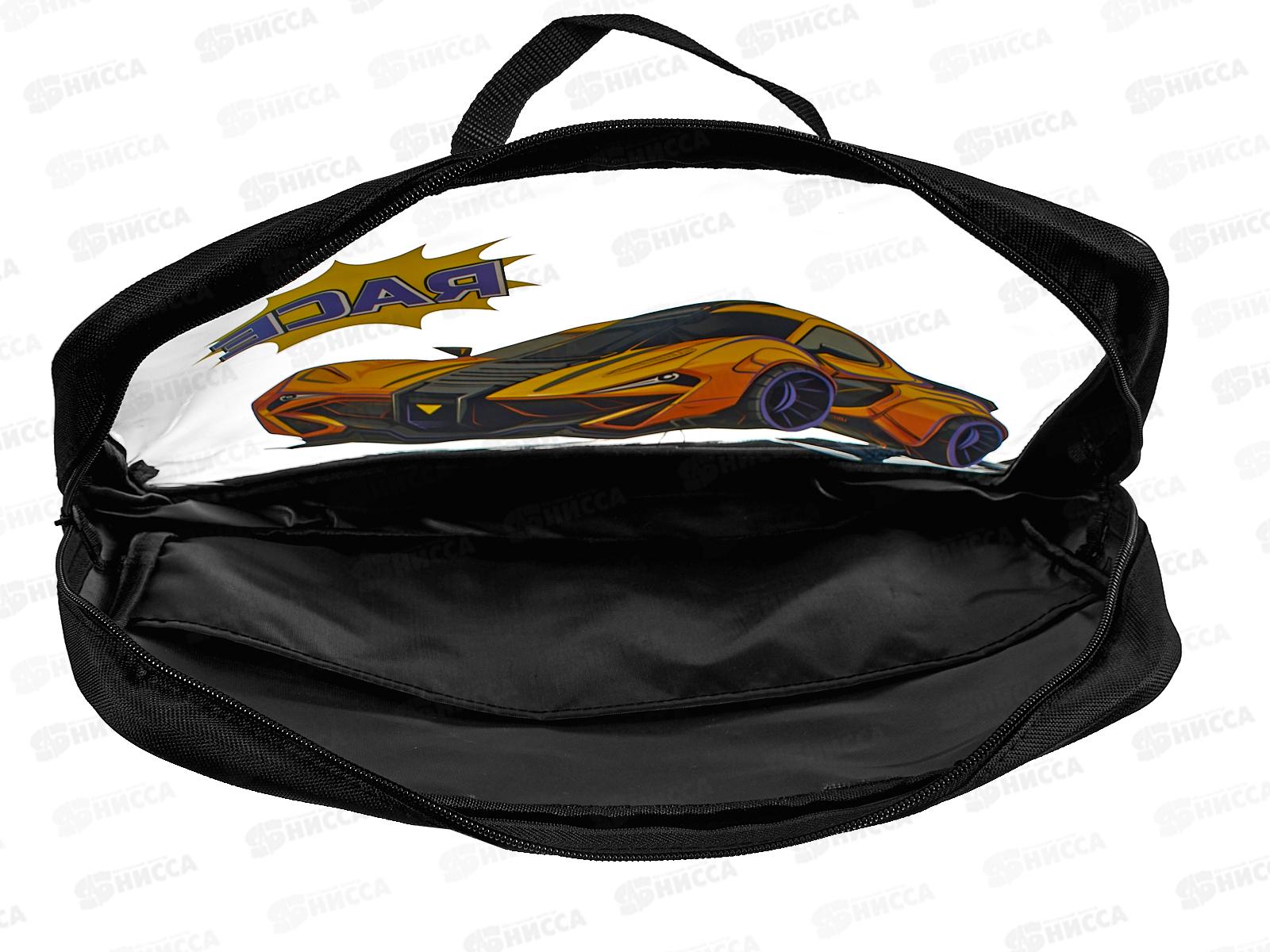 Папка на молнии ПП А4 Желтое спортивное авто, с ручками, П-1444