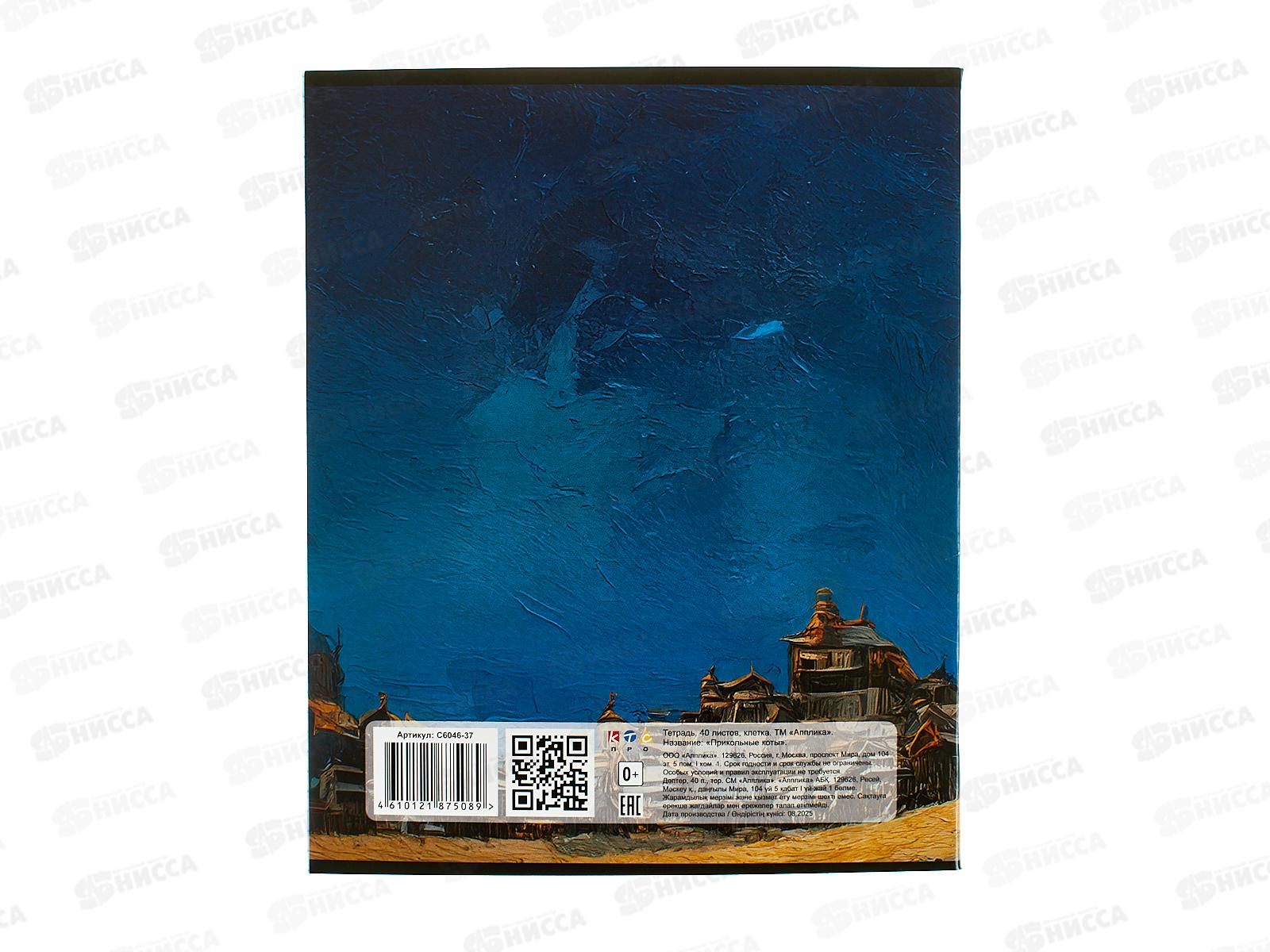Тетрадь 40л кл. Апплика Прикольные котыС6046-37 *80