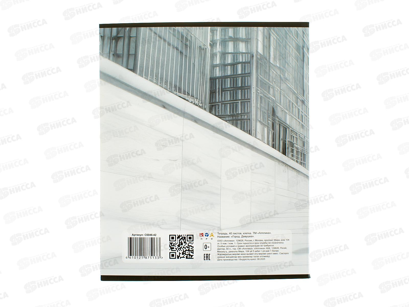 Тетрадь 40л кл. Апплика Город Девушка, С6046-42 *80