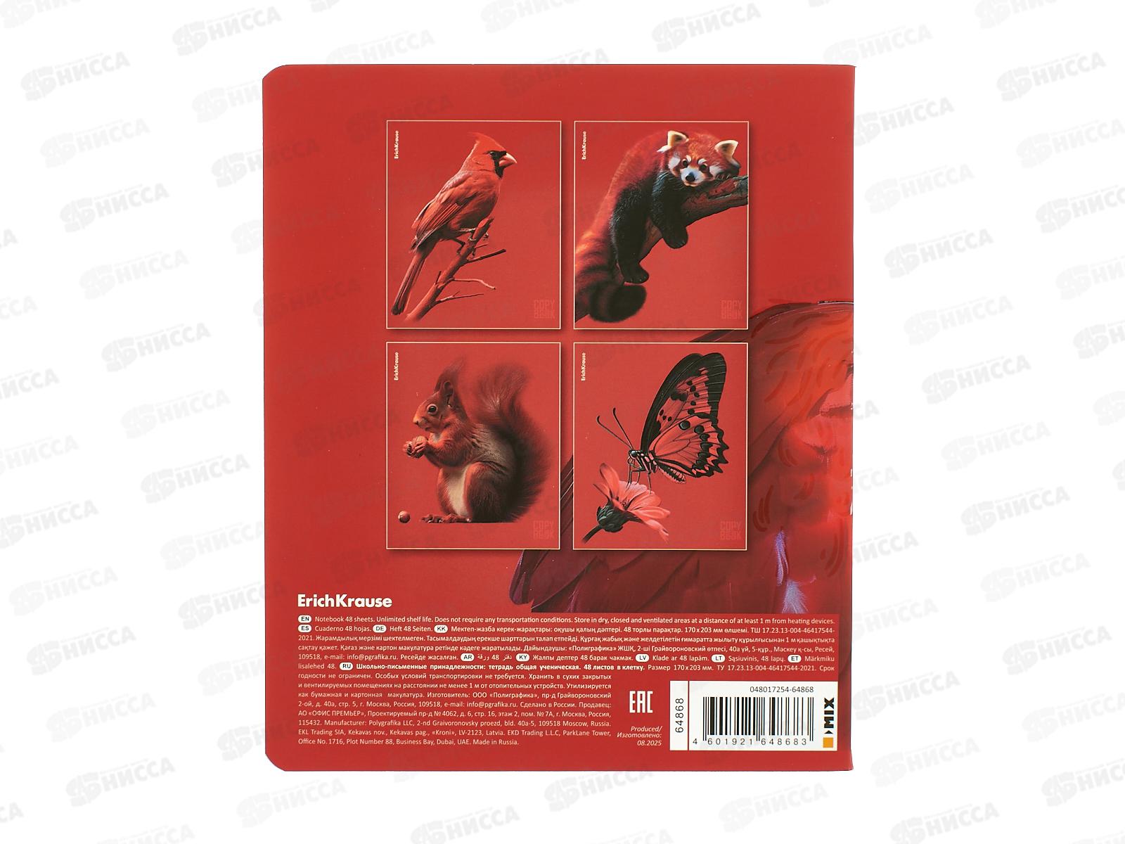 Тетрадь 48л кл. ПОЛИ Scarlet 64868*5/100