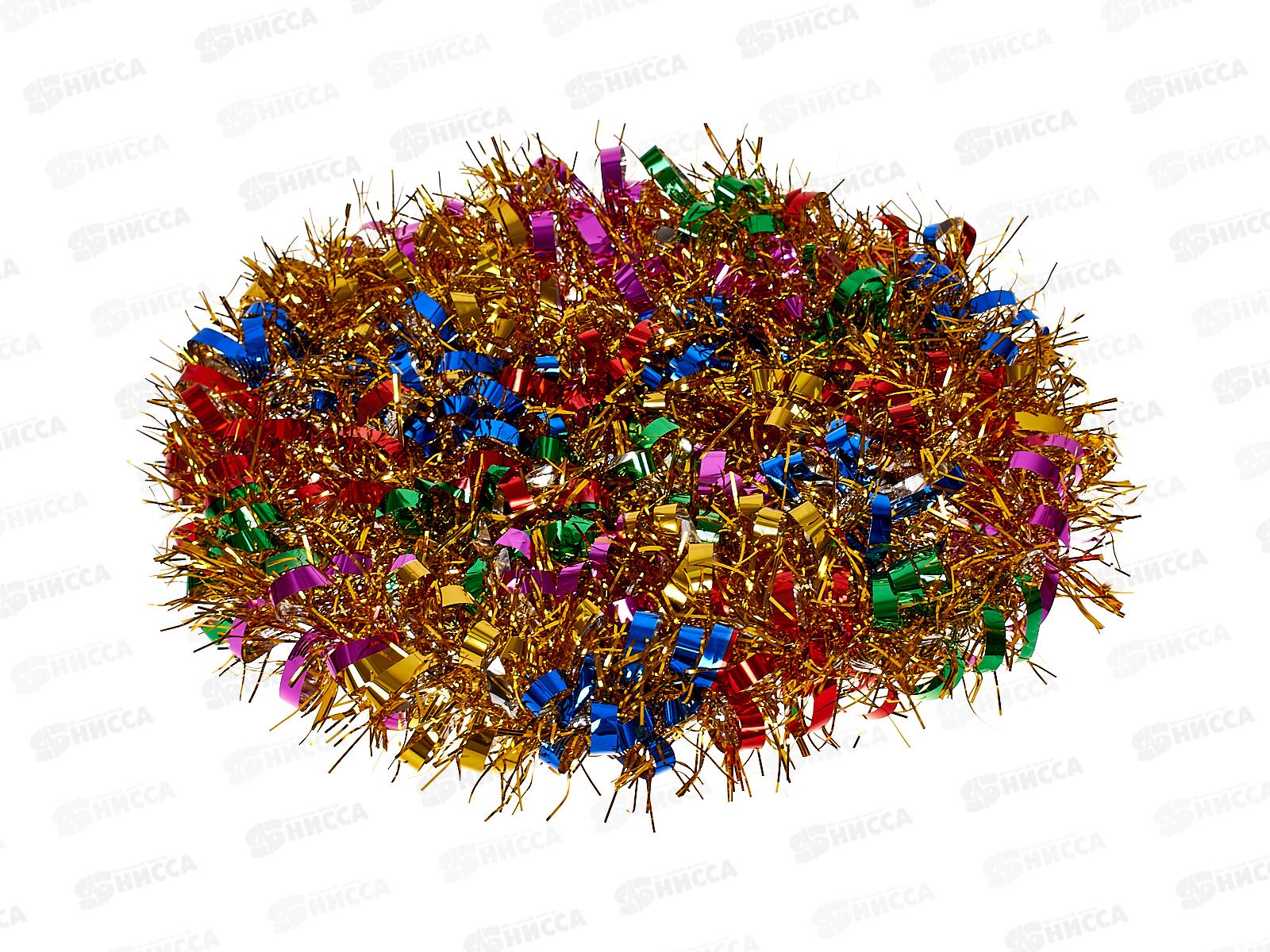 Мишура, 8см х 2м, AL-3331 золото ассорти  *200