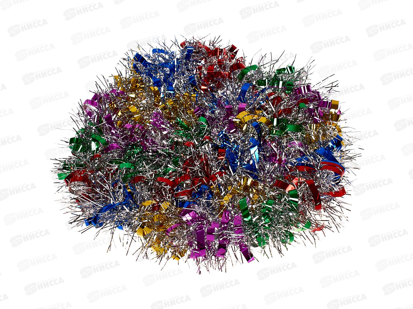 Мишура, 8см х 2м, AL-3331 серебро ассорти  *200