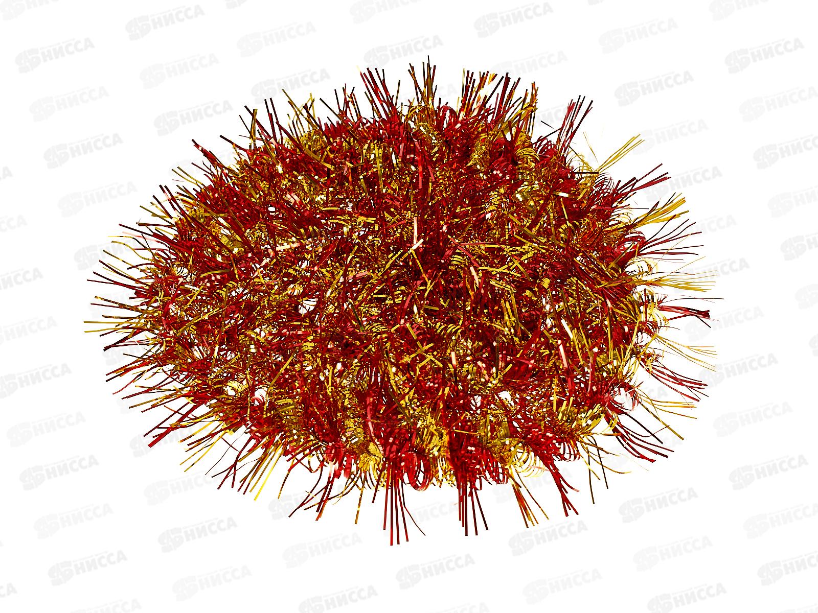 Мишура 002015 крученая с цветным кончиком  9смх2м.красный-золото, AL-3341, *800