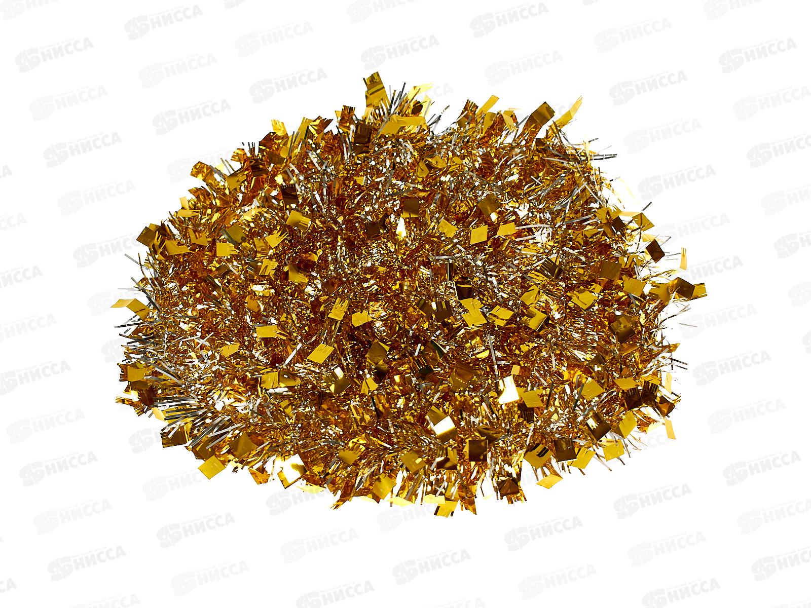 Мишура 002015 квадратики 5см х 2м.золото-серебро, AL-3345, *800