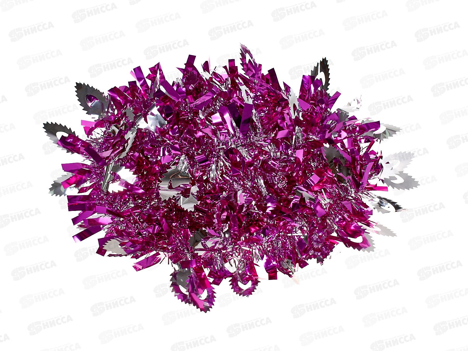 Мишура 002015 листопад 9см х 2м. фиолетовый-серебро, AL-3367 *360