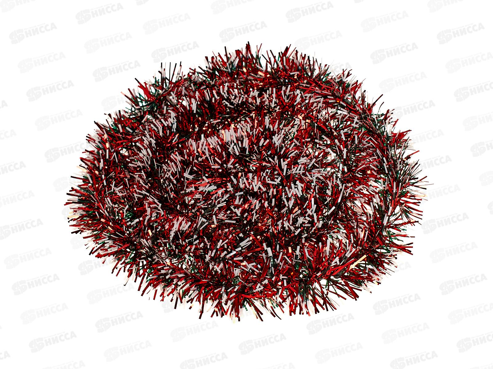 Мишура 002015 5см х 2м, AL-3154 красный с белым концом*400