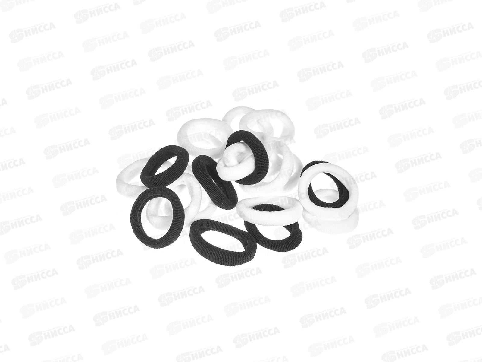 Резинка д/волос 2,5см черная белая №6045 (уп 100шт)