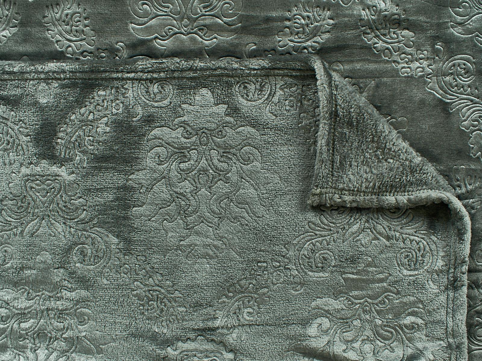 Плед Велсофт 180*200 098 OPE Узоры Серый