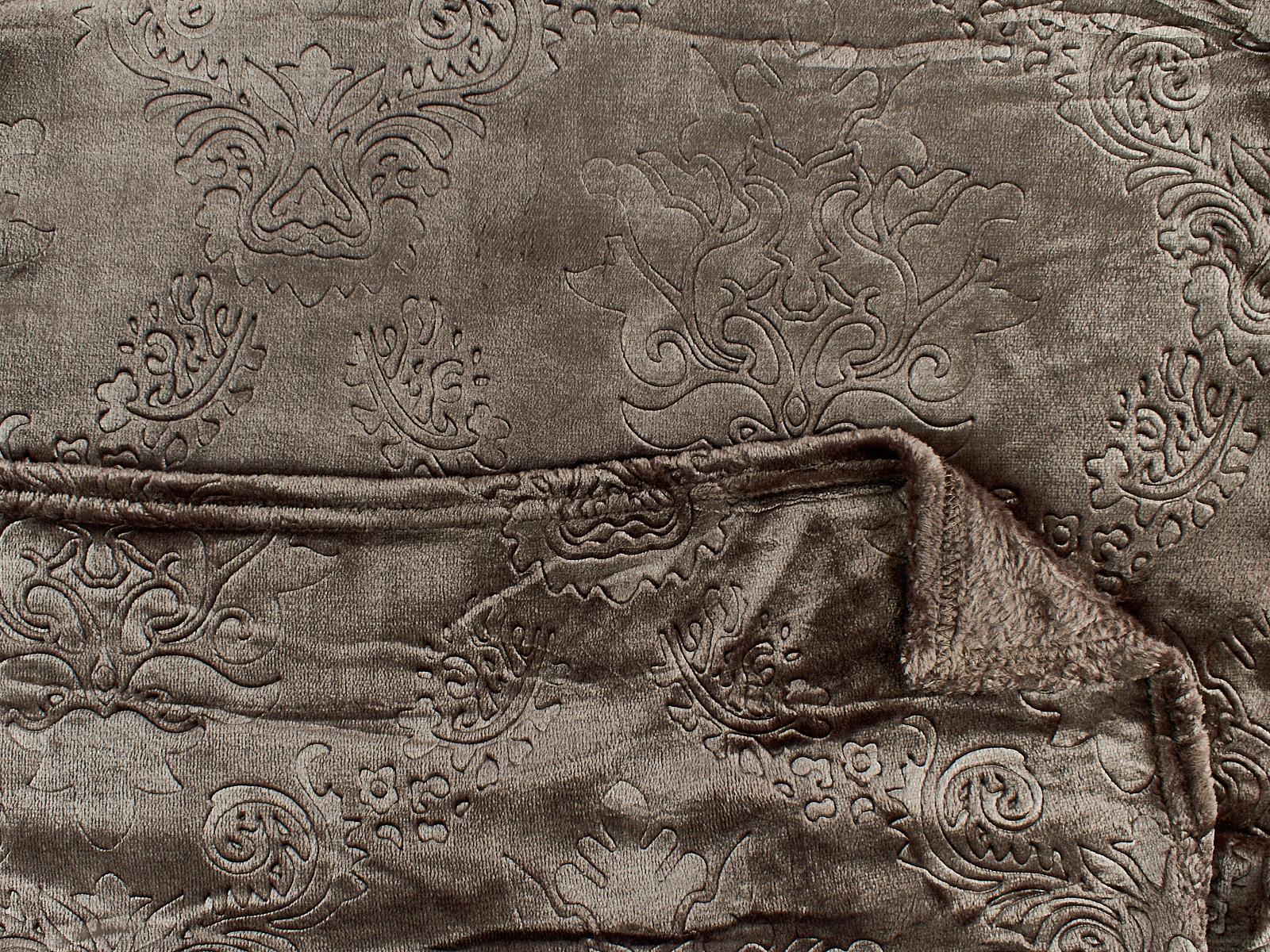 Плед Велсофт 180*200 148 OPE Узоры Коричневый