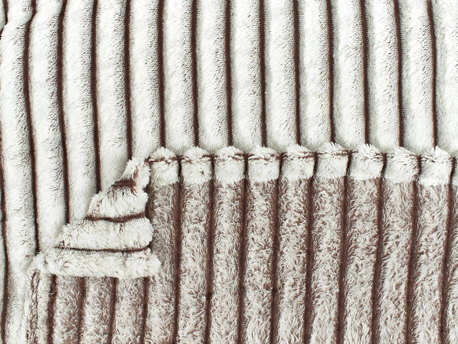 Плед Велсофт 220*200 006 Mare Полоска Коричневый