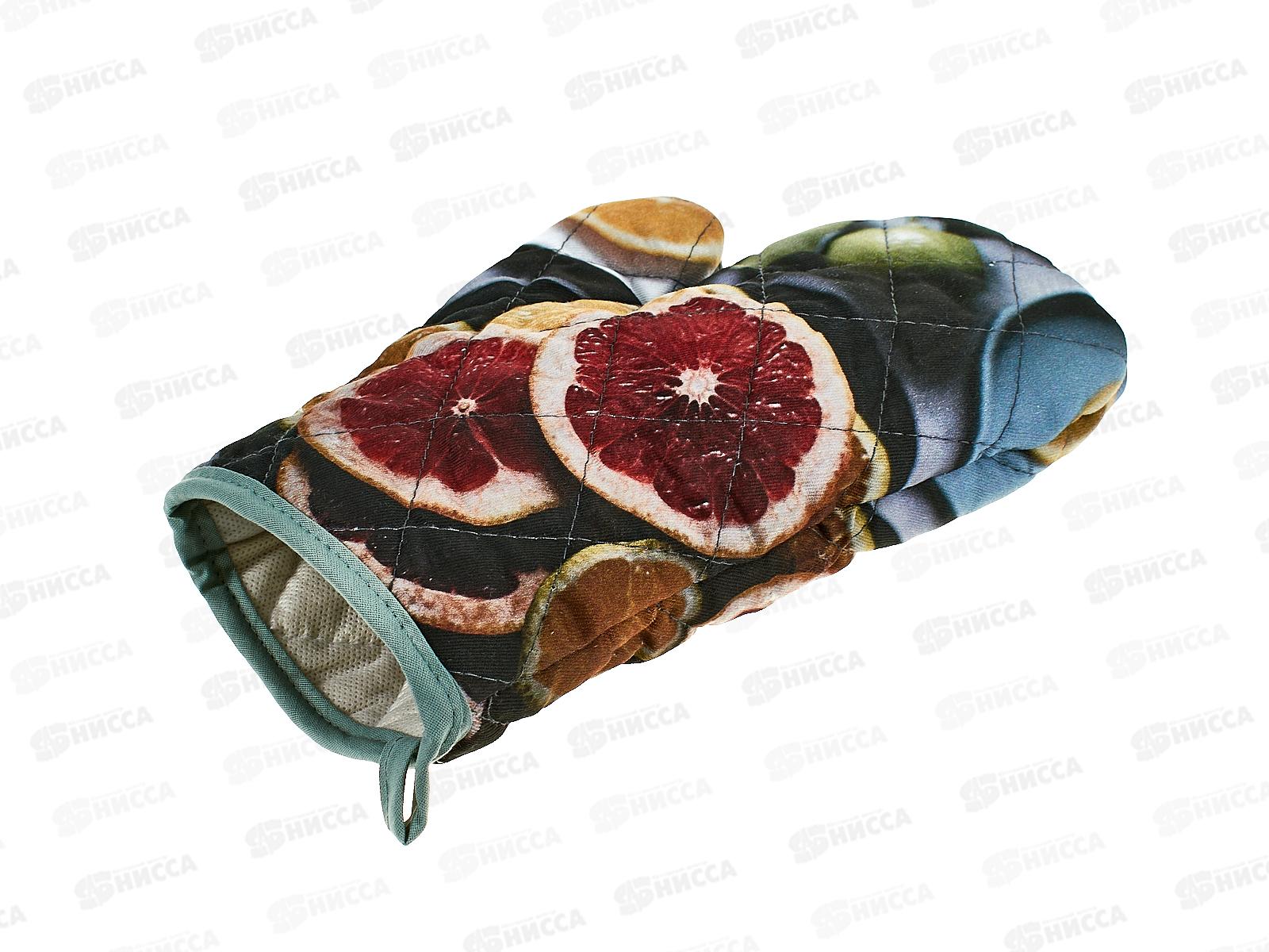 Рукавица 26*18 стеганная Цитрусовая симфония