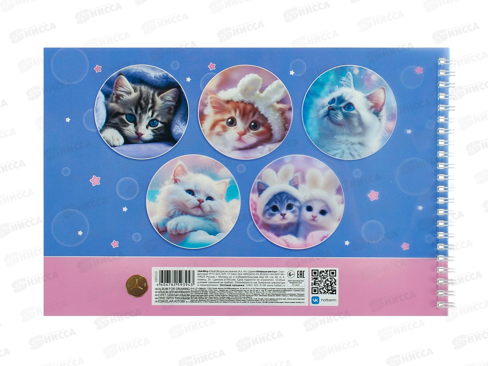 Альбом д/рис.24л Hatber Нежные мечты, мел., греб., 091533 *5/50