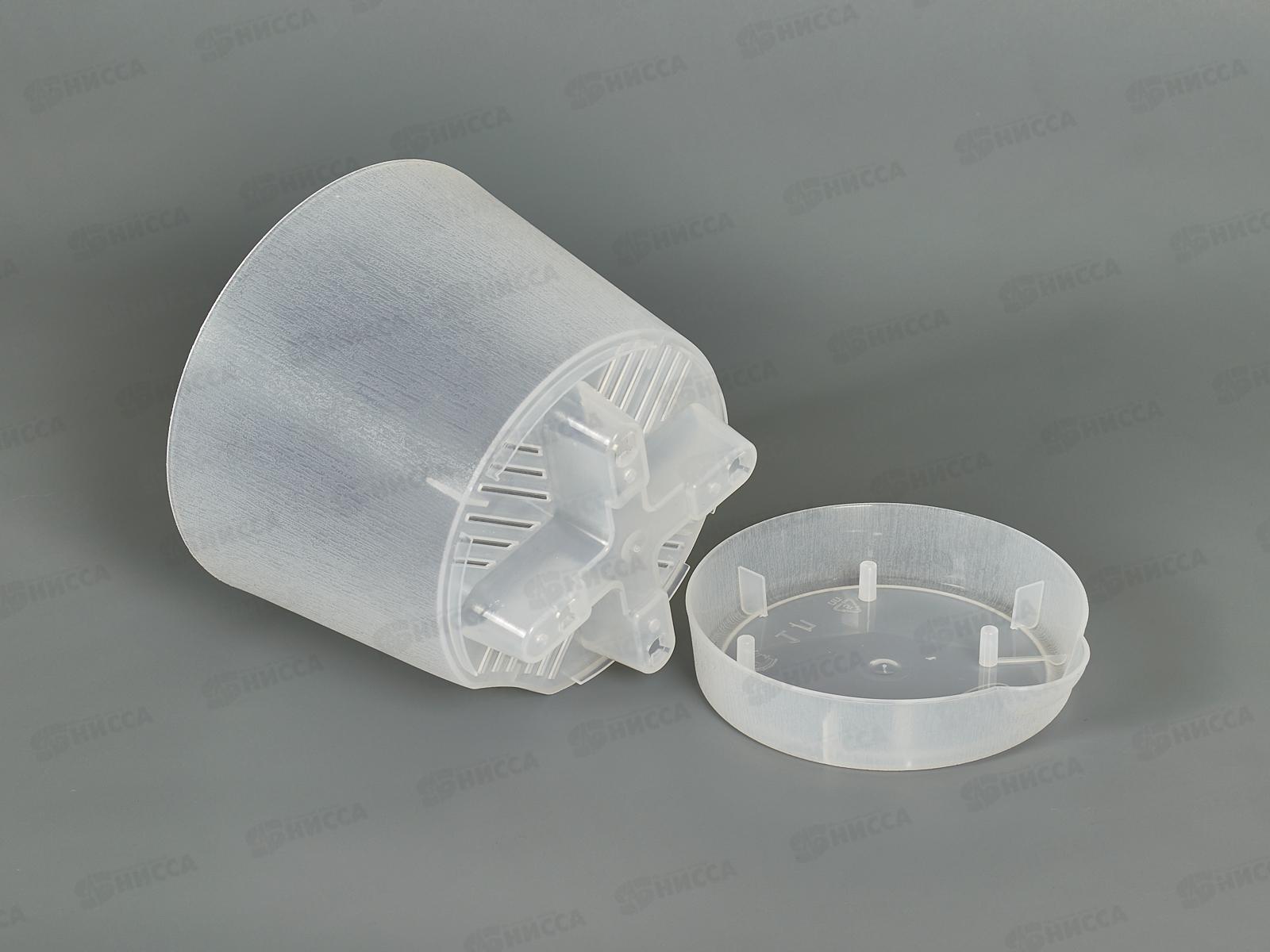 Горшок кашпо для орхидей 1л Прозрачный с поддоном *24  ИНТ