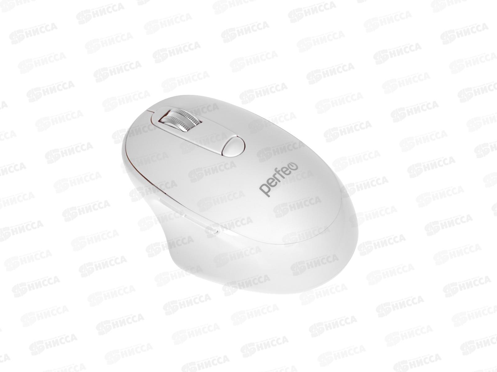 Мышь Perfeo беспроводная оптическая &quotERGO&quot, 4 кнопки, 800-1600DPI, USB, белая, PF_C3595