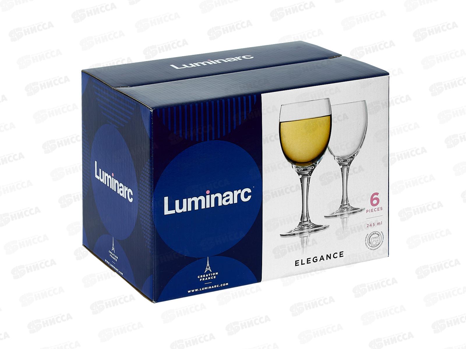 Набор бокалов для вина Элеганс 6шт 245мл P2504