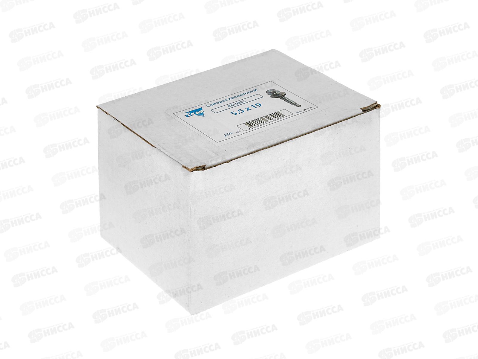 Саморез кровельный RAL9003 5,5*19 (250шт) сигнальный белый