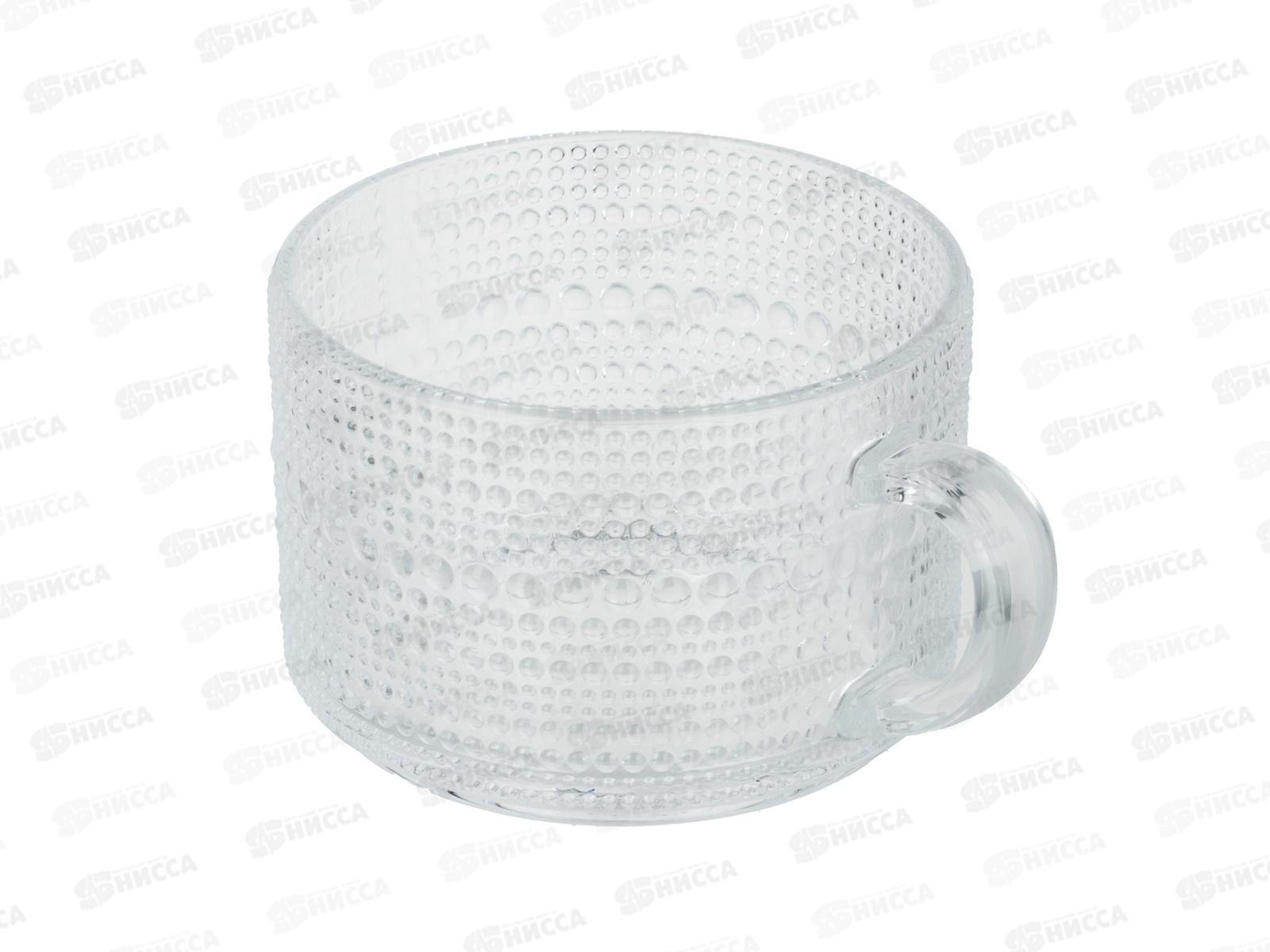 Кружка 380мл с рельефным узором, стекло, MILLIMI, 806-176   г