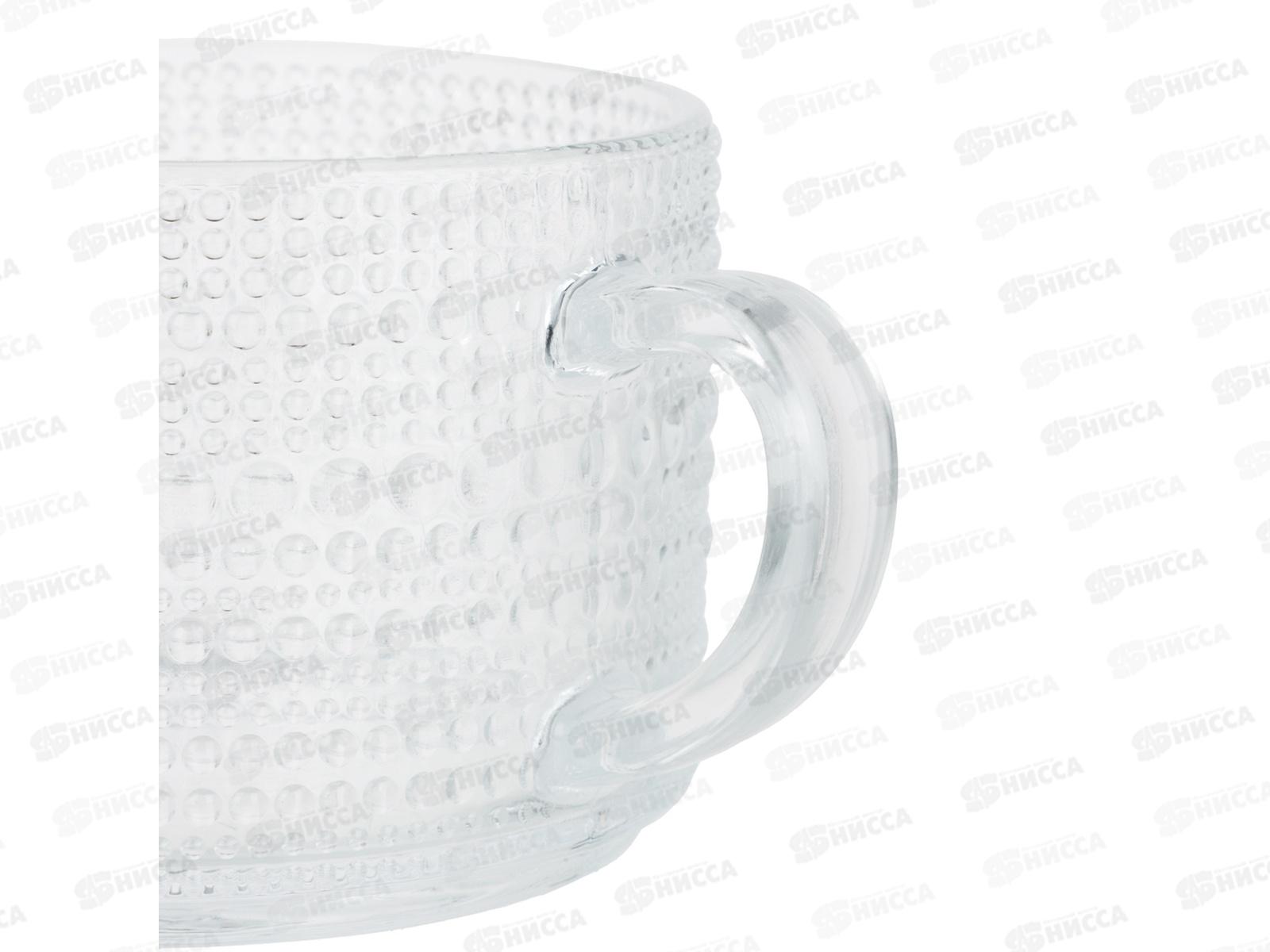 Кружка 380мл с рельефным узором, стекло, MILLIMI, 806-176   г