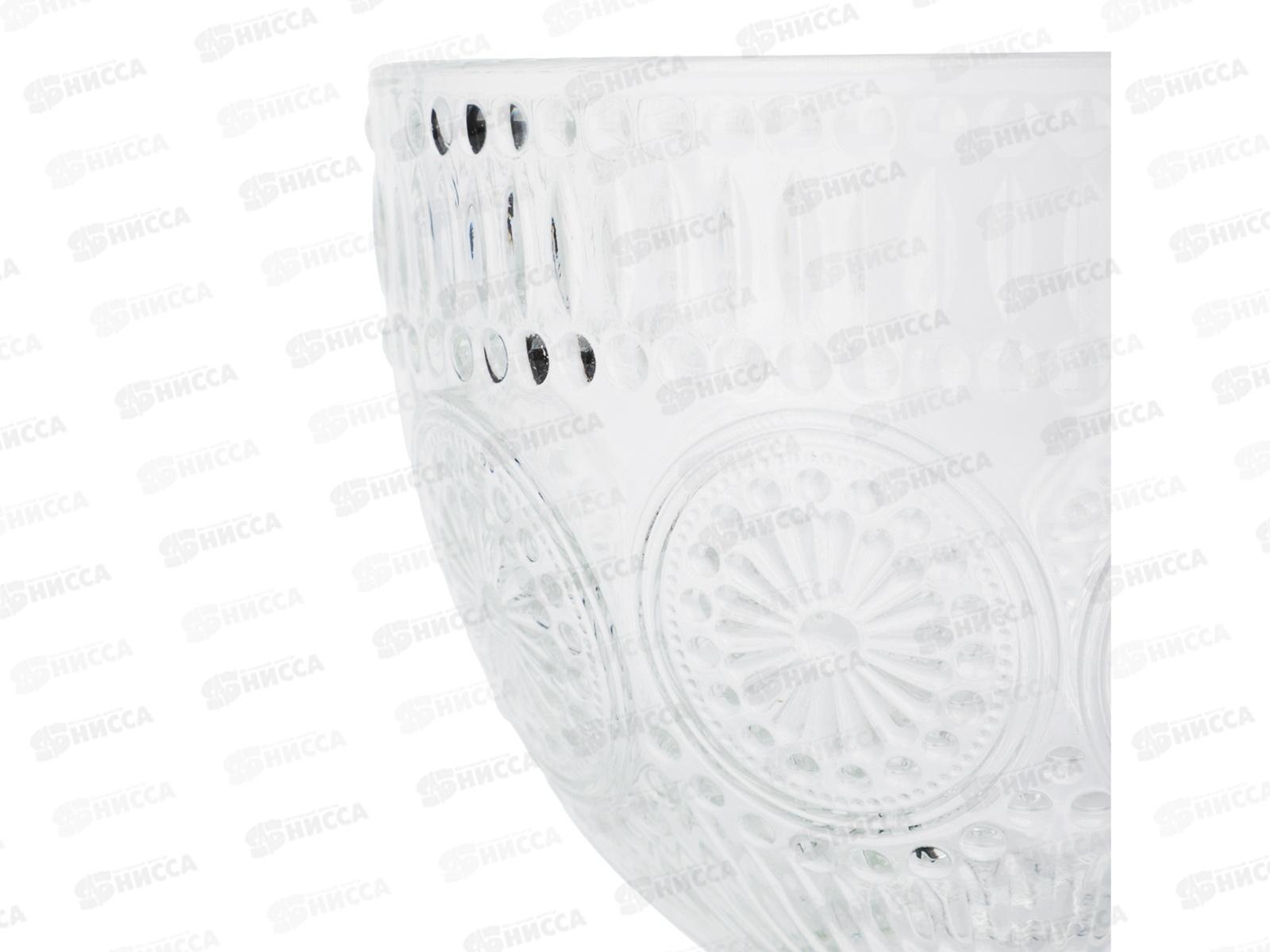 Кружка 420мл с рельефным рисунком на ножке, стекло, MILLIMI, 806-197 г