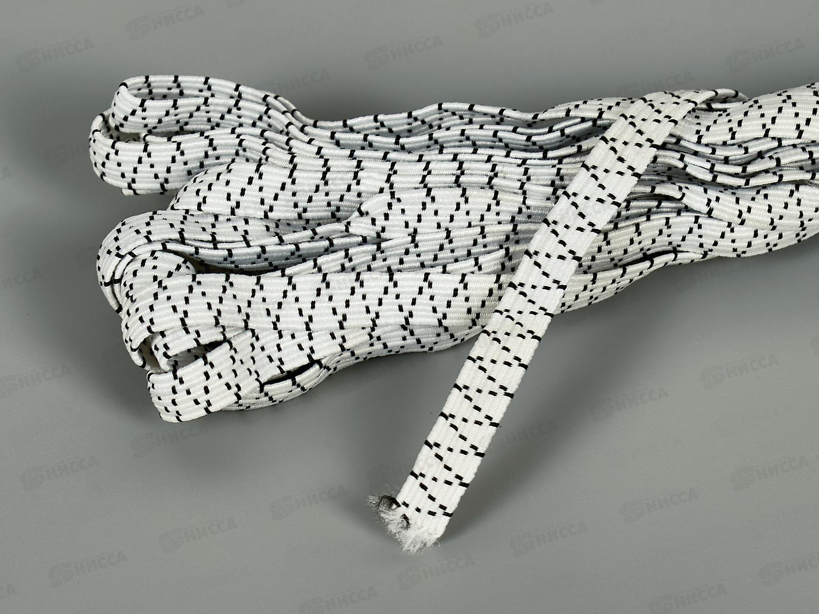 Резинка бельевая 8мм продежка белая с черной нитью 5м *20