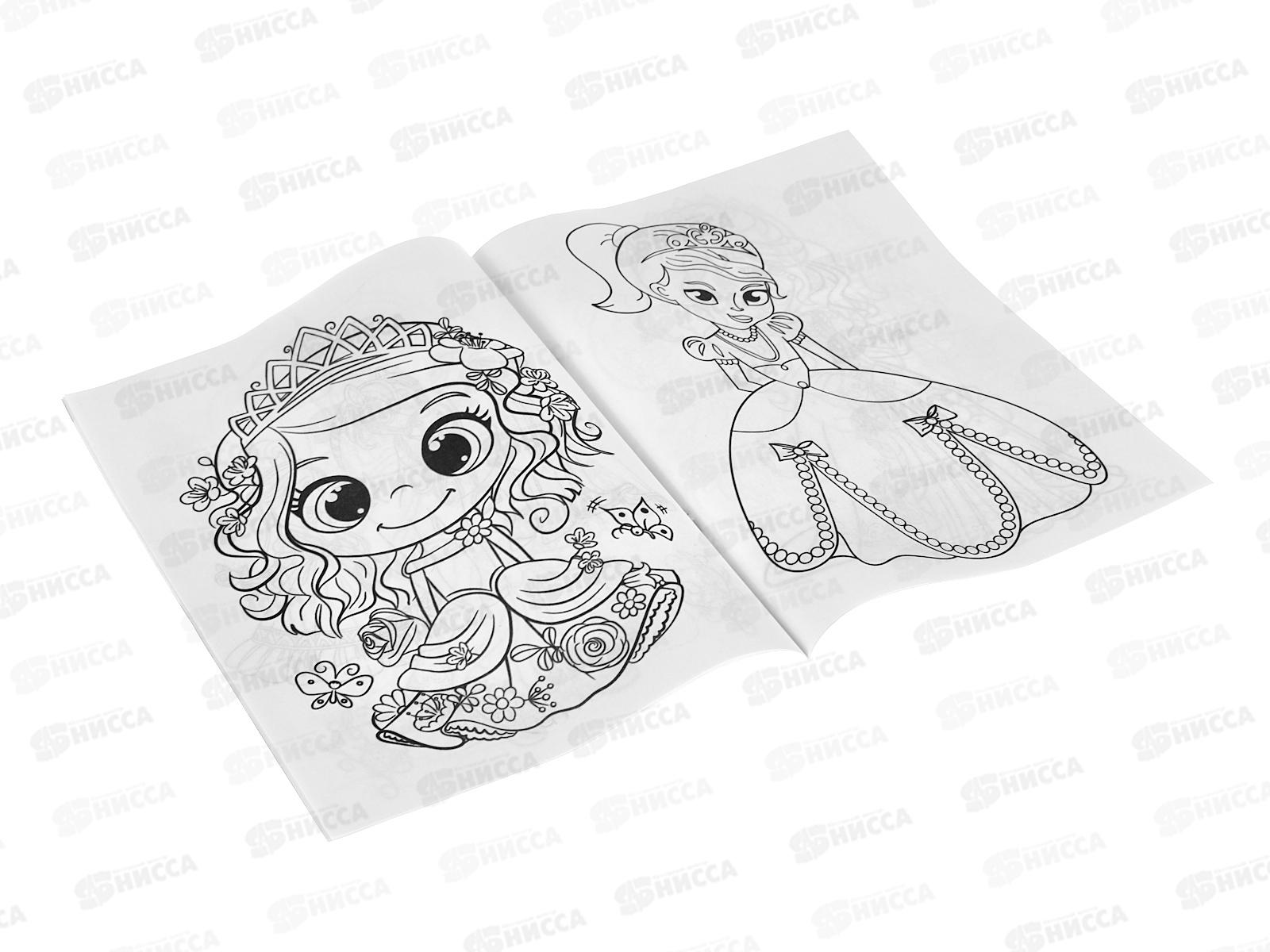 Раскраска  Alingar А4 6л Принцессы AL8578  *100