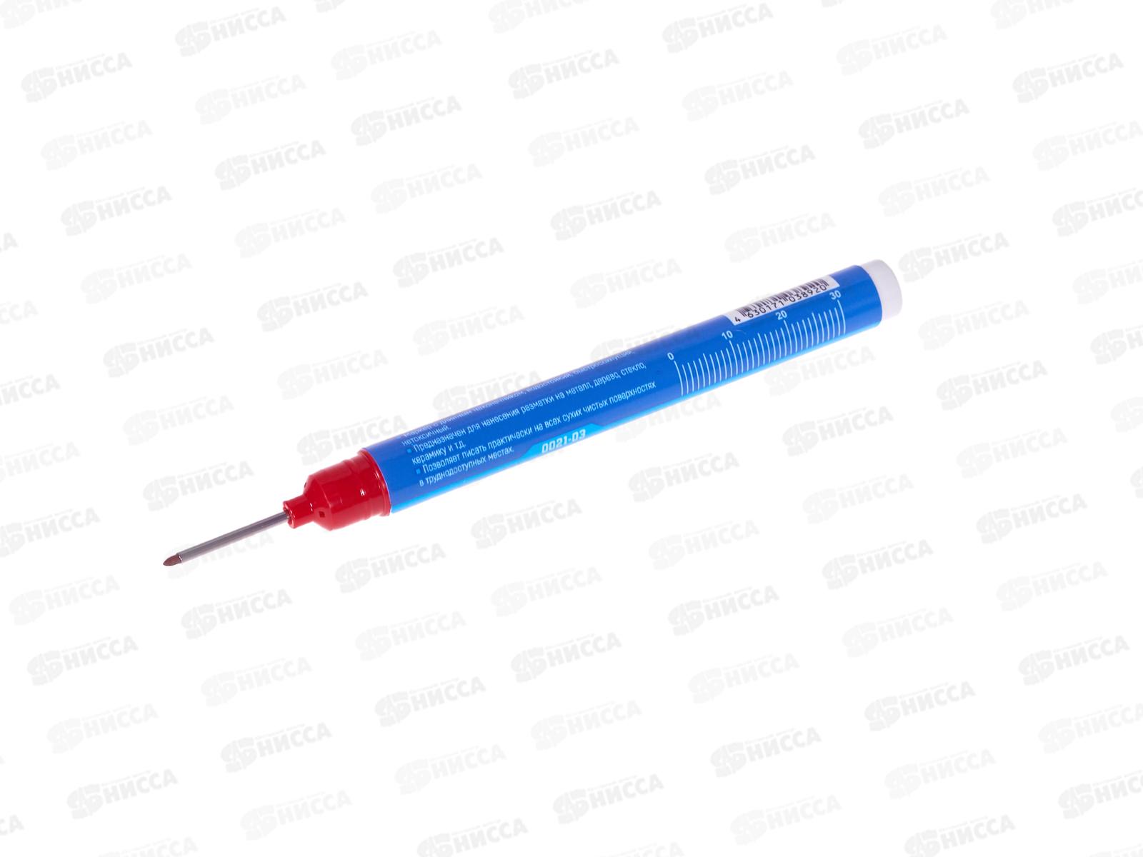 Маркер краска строительный с длинным наконечником красный Vertextools *20