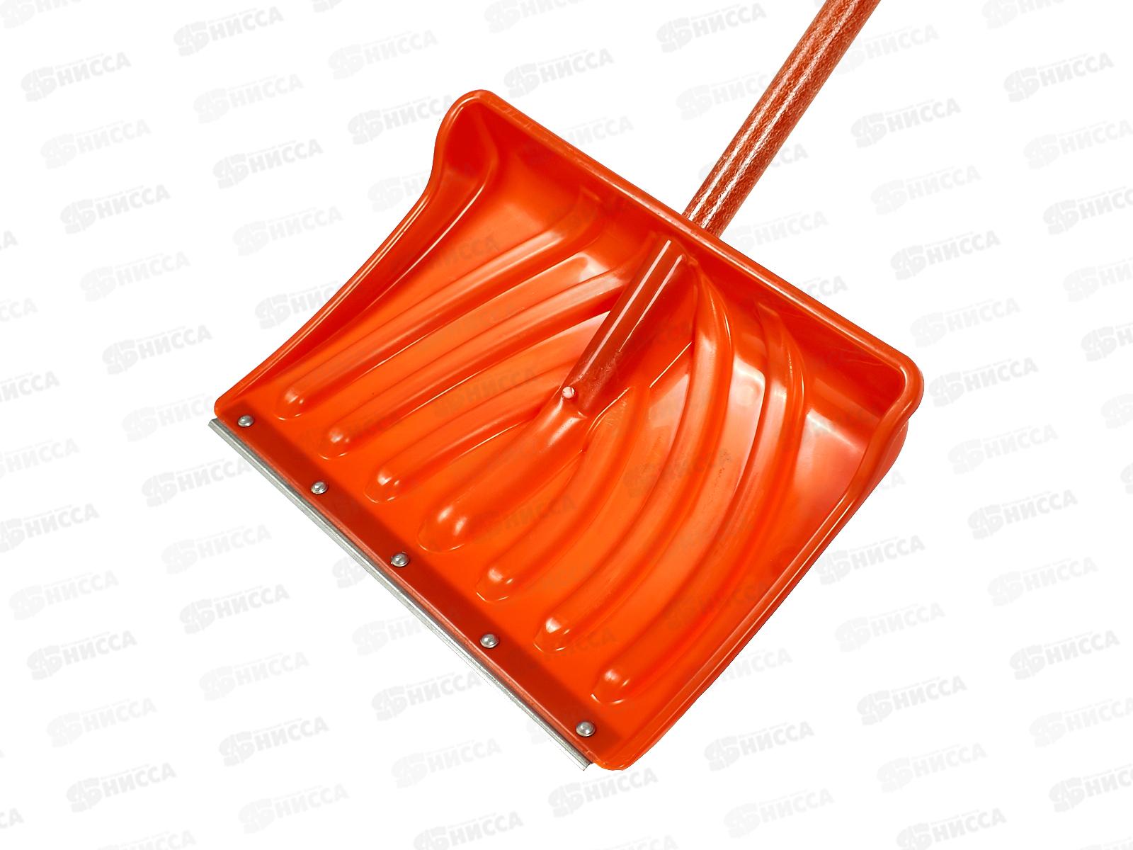 Лопата снеговая 465*340мм &quotКрепыш-№2&quot пласт., цветная, с стеклокомпозитным черенком и V-ручкой *5