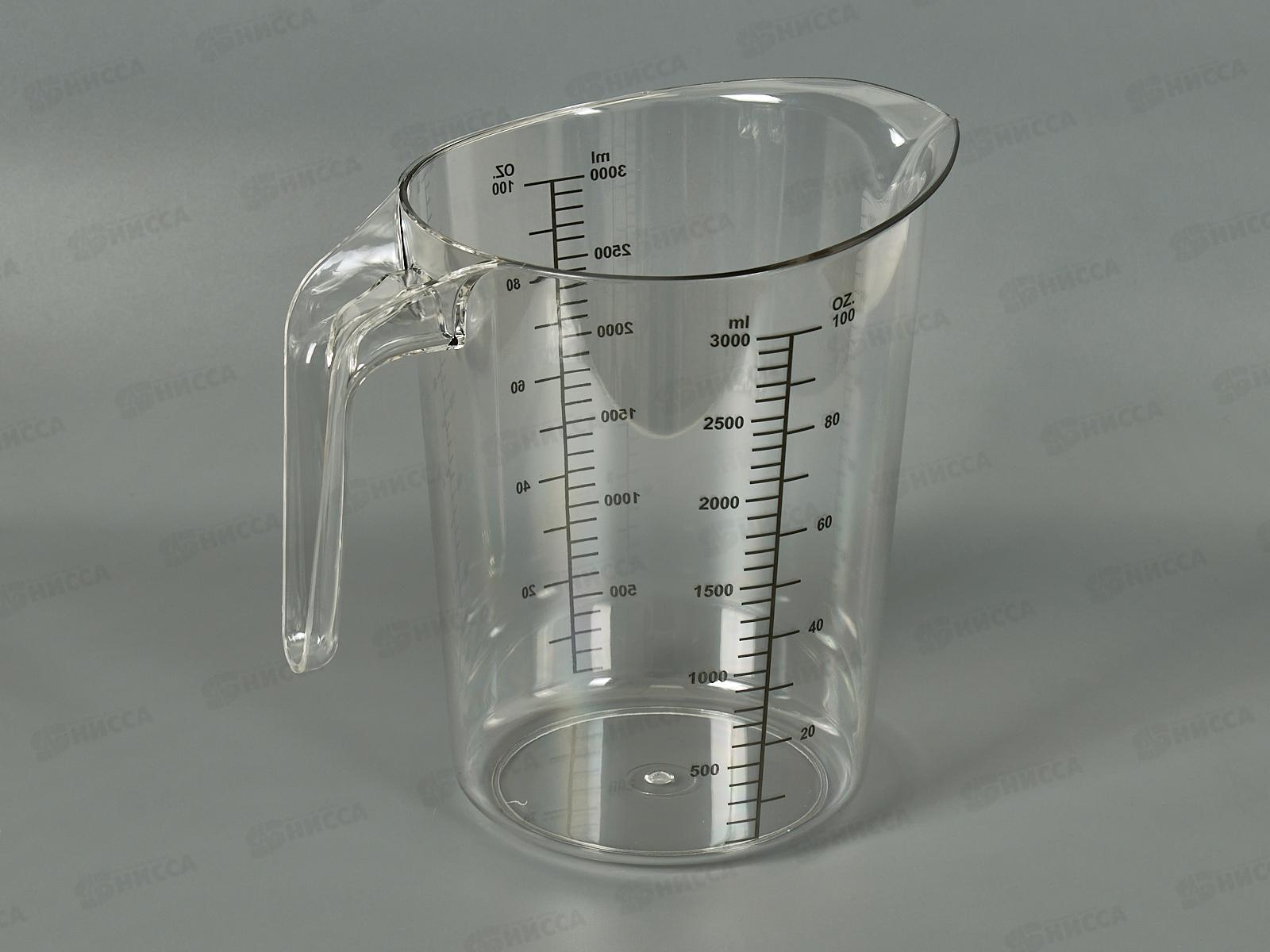 Кувшин с мерной шкалой 3000мл прозрачный КТ-КПК-006