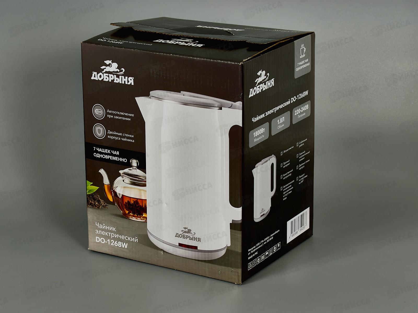 Чайник электрический DO-1268W 1800Вт 1,8л пл/нжс белый
