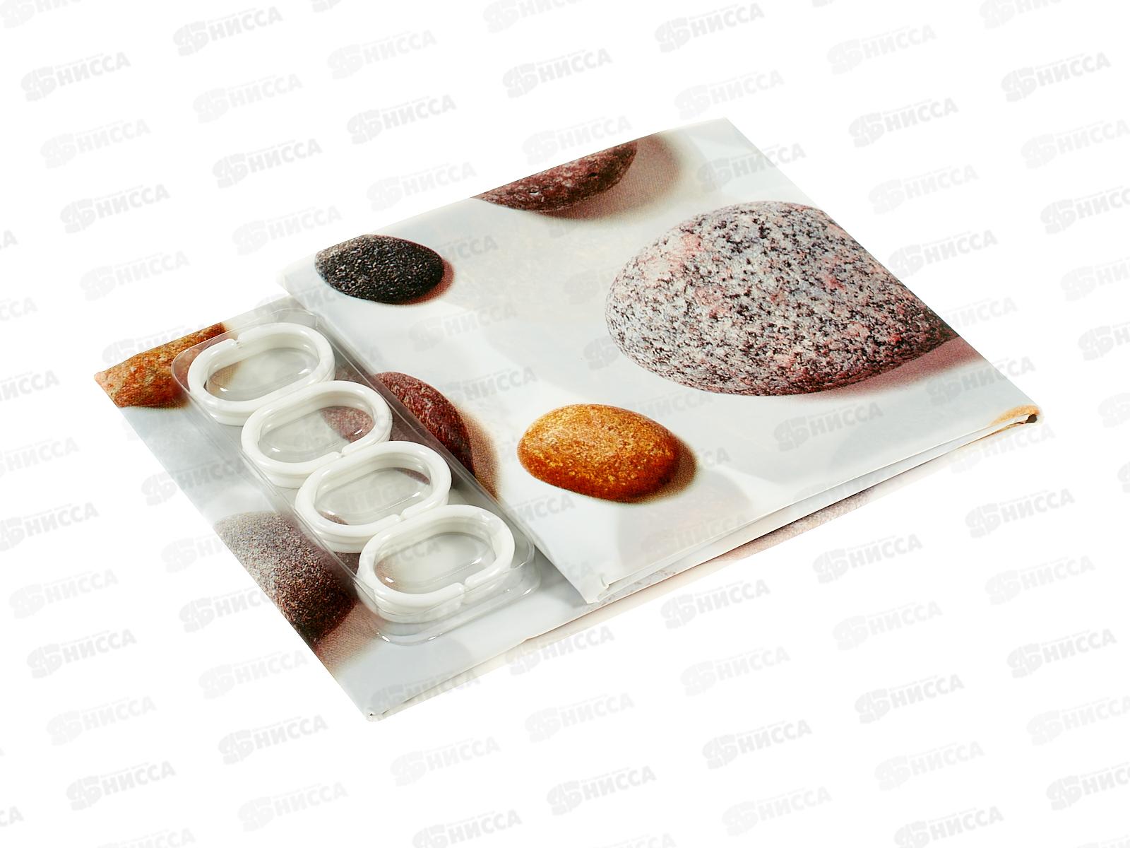 Штора для ванной &quotГалька&quot 180х180см, EVA 827448