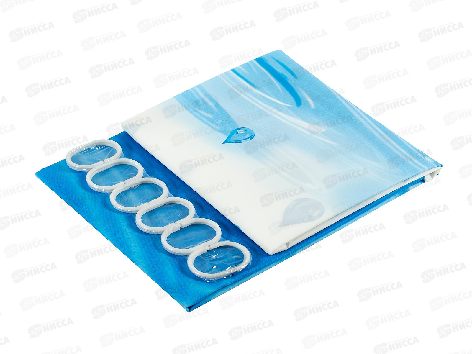 Штора для ванной &quotКапли&quot 200х180см, EVA 911854