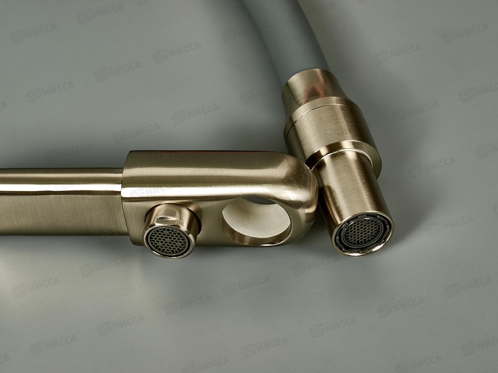 Смеситель д/кухни с подключением питьевой, серый/сатин, EM4460-5