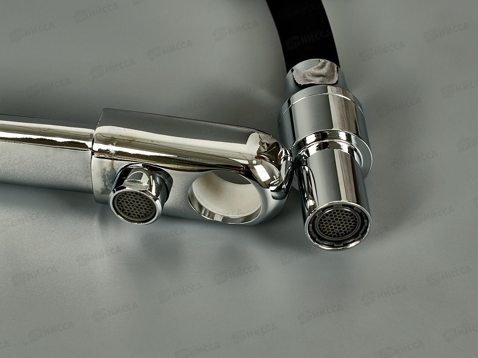 Смеситель д/кухни с подключением питьевой, черный/хром, EM4460-17